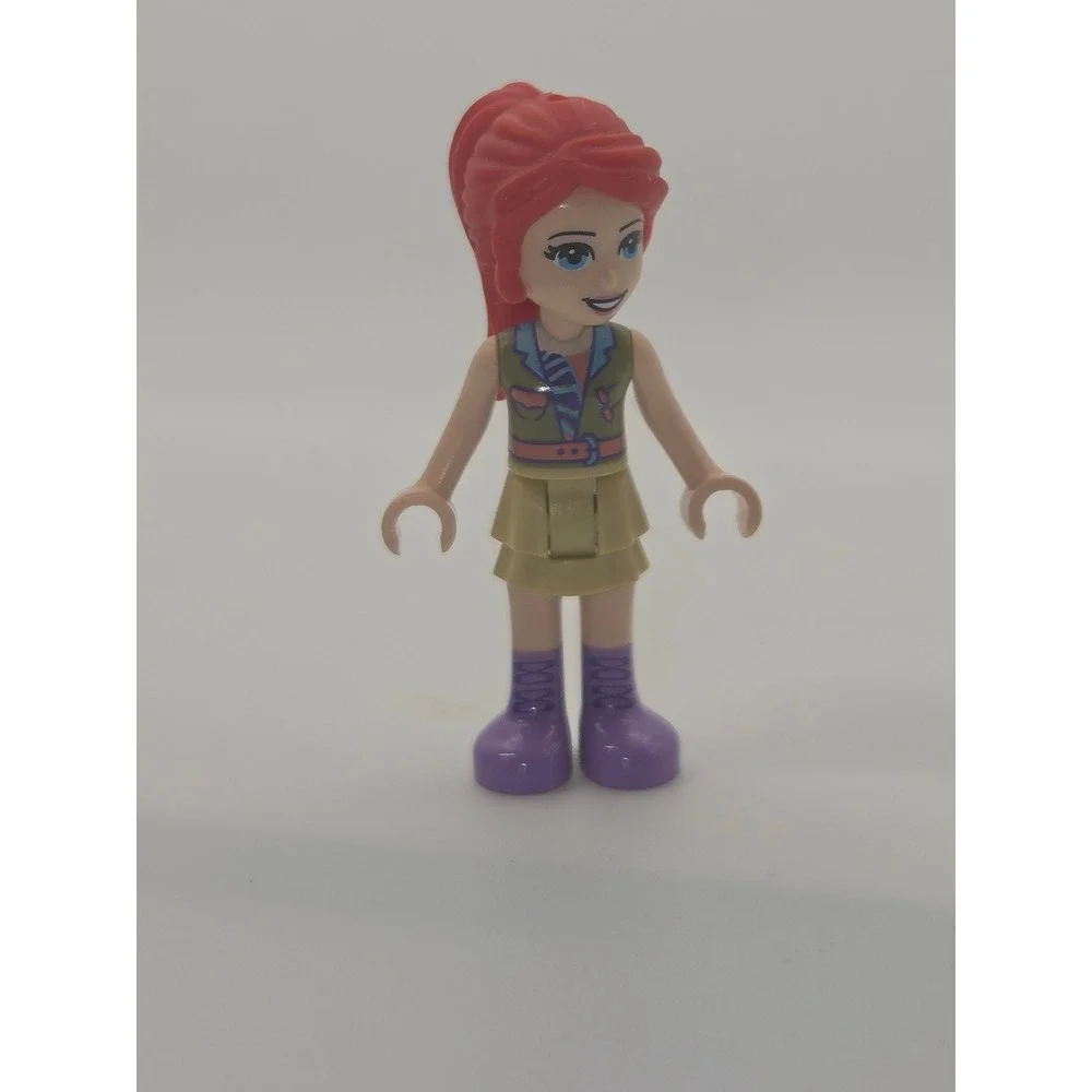 LEGO Friends Mia Minidoll Safari Outfit Red Ponytail Purple Boots Figure